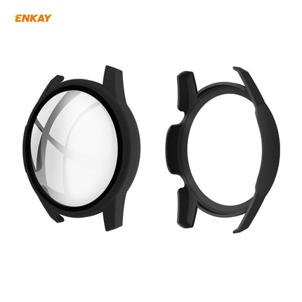 For Huawei Watch GT 2 46mm ENKAY Hat-Prince ENK-AC8202 Full Coverage PC Frosted Case + 9H Tempered Glass Protector