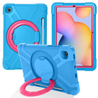 For Galaxy Tab S6 Lite P610 / Blue + Rose Red
