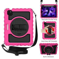 For iPad Air 4 / 10.8 inch (2020) 360 Degree Rotation PC + Silicone Shockproof Combination Case with Holder & Hand Grip Strap & Neck Strap & Pen Slot Holder, For iPad Air 2022 / 2020 10.9