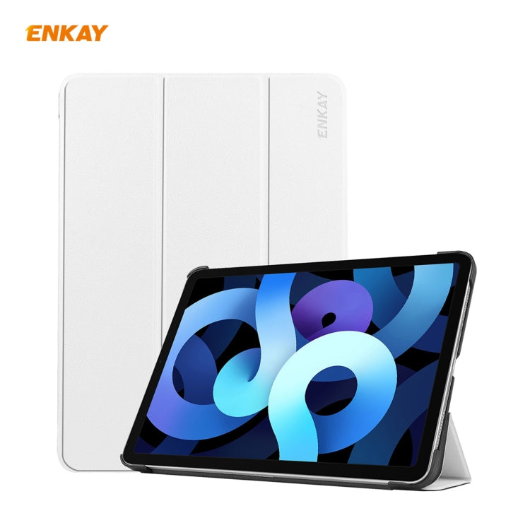 ENKAY 3-folding Plastic Leather Smart Tablet Case, For iPad Air 11 2024 / Pro 11 2018 / Air 10.9 2022