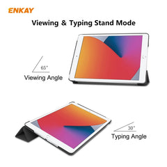 For iPad 10.2 2020 / 2019 ENKAY ENK-8014 PU Leather + Plastic Smart Case with Three-folding Holder