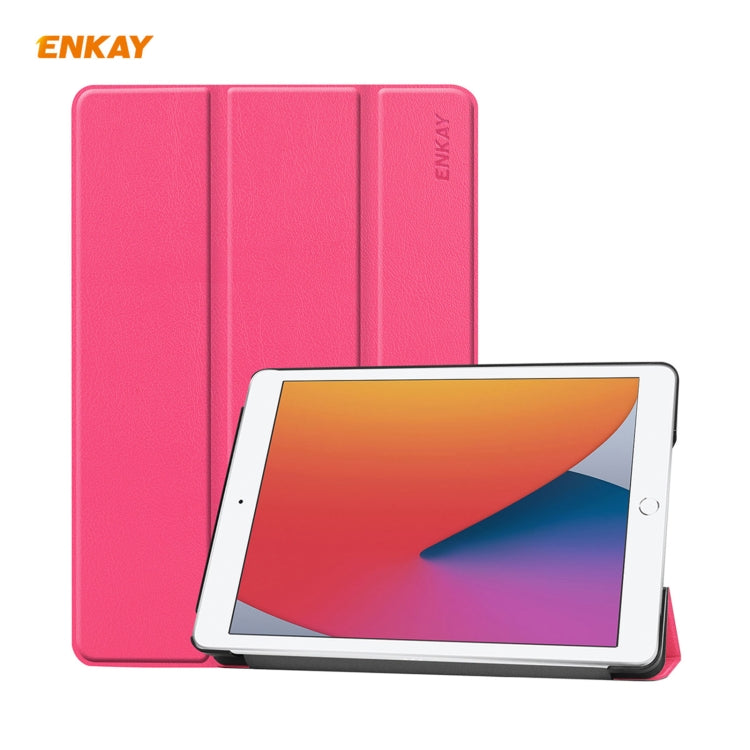 For iPad 10.2 2020 / 2019 ENKAY ENK-8014 PU Leather + Plastic Smart Case with Three-folding Holder