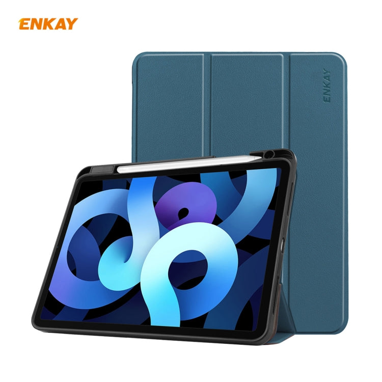 ENKAY TPU Leather Smart Tablet Case with Pen Slot, For iPad Air 11 2024 / Pro 11 2018 / Air 10.9 2022