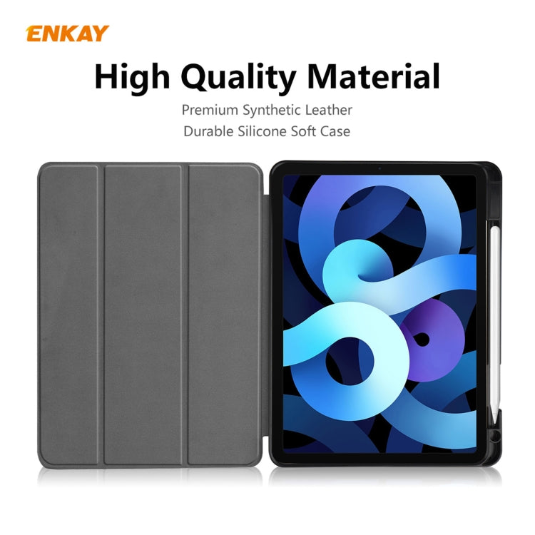 ENKAY TPU Leather Smart Tablet Case with Pen Slot, For iPad Air 11 2024 / Pro 11 2018 / Air 10.9 2022