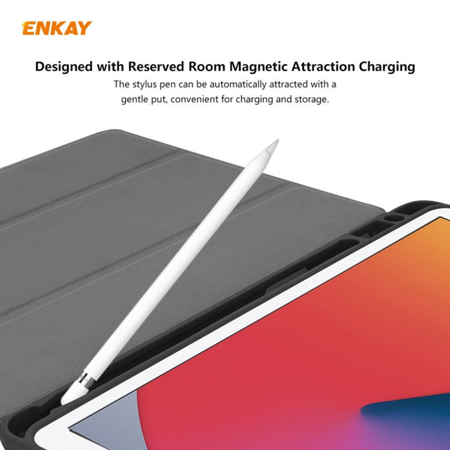 For iPad 10.2 2020 / 2019 ENKAY ENK-8016 PU Leather + TPU Smart Case with Pen Slot, For iPad 10.2 2021 / 2020 / 2019