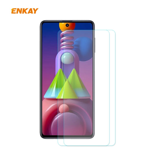 2 PCS ENKAY Hat-Prince 0.26mm 9H 2.5D Curved Edge Tempered Glass Film, For Samsung Galaxy M51, For Samsung Galaxy A42 5G, For Xiaomi Poco X3 / X3 NFC
