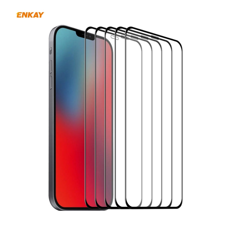 5 PCS ENKAY Hat-Prince 0.26mm 9H 6D Curved Full Coverage Tempered Glass Protector, For iPhone 12 mini, For iPhone 12 / 12 Pro, For iPhone 12 Pro Max