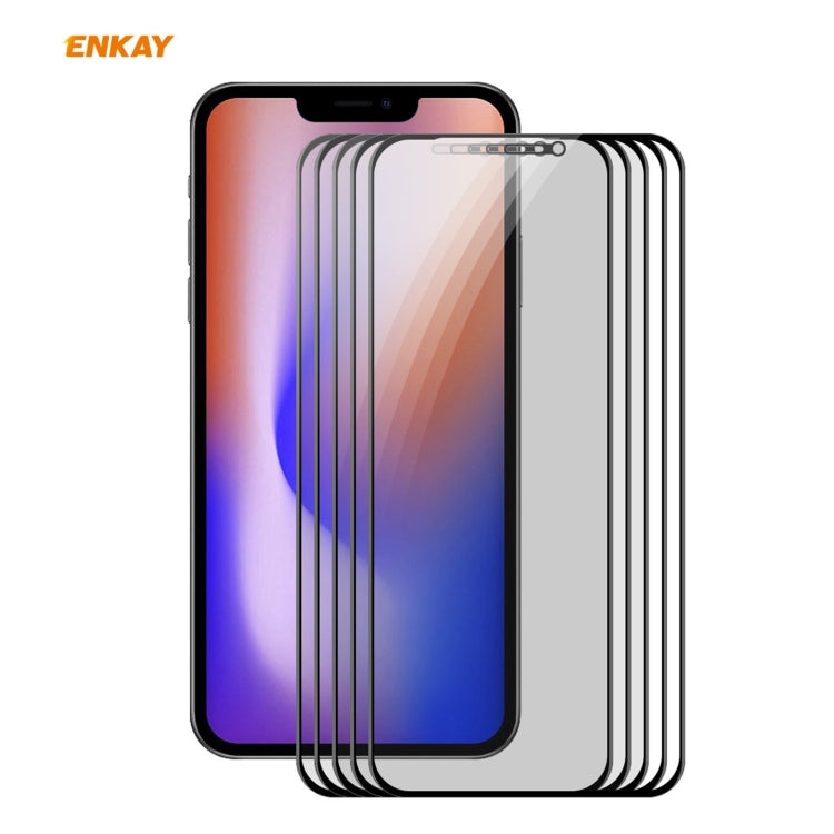 5 PCS ENKAY Hat-Prince 0.26mm 9H 6D Privacy Anti-spy Full Screen Tempered Glass Film, For iPhone 12 mini 5.4, For iPhone 12 / 12 Pro 6.1, For iPhone 12 Pro Max 6.7