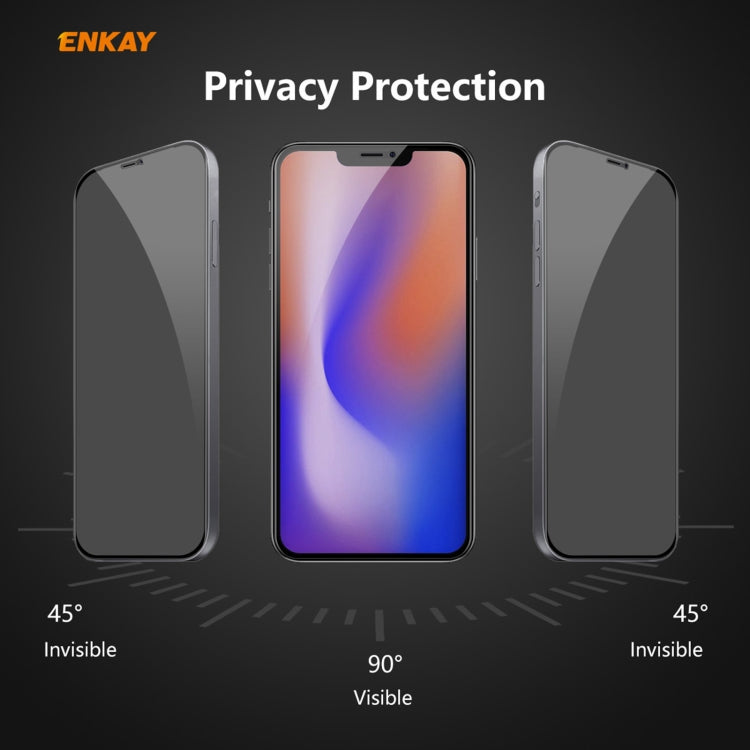 5 PCS ENKAY Hat-Prince 0.26mm 9H 6D Privacy Anti-spy Full Screen Tempered Glass Film, For iPhone 12 mini 5.4, For iPhone 12 / 12 Pro 6.1, For iPhone 12 Pro Max 6.7