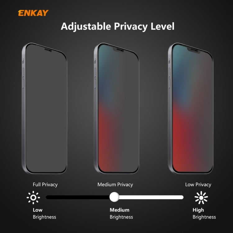 5 PCS ENKAY Hat-Prince 0.26mm 9H 6D Privacy Anti-spy Full Screen Tempered Glass Film, For iPhone 12 mini 5.4, For iPhone 12 / 12 Pro 6.1, For iPhone 12 Pro Max 6.7