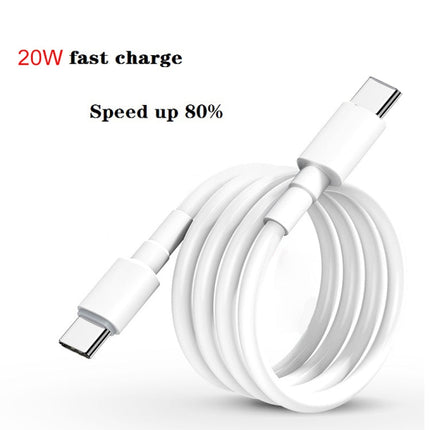 2 in 1 PD 20W Single USB-C / Type-C Port Travel Charger + 3A PD3.0 USB-C / Type-C to USB-C / Type-C Fast Charge Data Cable Set, Cable Length: 1m, EU Plug, 20W 1m