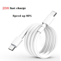 2 in 1 PD 20W Single USB-C / Type-C Port Travel Charger + 3A PD3.0 USB-C / Type-C to USB-C / Type-C Fast Charge Data Cable Set, Cable Length: 1m, EU Plug, 20W 1m