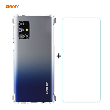 Hat-Prince ENKAY Clear TPU Shockproof Case Soft Anti-slip Cover + 0.26mm 9H 2.5D Tempered Glass Protector Film, For Motorola Moto G9 Plus, For Motorola Moto G9 / G9 Play, For Samsung Galaxy A42 5G, For Samsung Galaxy M31s, for Sony Xperia 5 II���������...