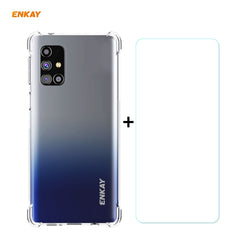 Hat-Prince ENKAY Clear TPU Shockproof Case Soft Anti-slip Cover + 0.26mm 9H 2.5D Tempered Glass Protector Film, For Motorola Moto G9 Plus, For Motorola Moto G9 / G9 Play, For Samsung Galaxy A42 5G, For Samsung Galaxy M31s, for Sony Xperia 5 II���������...