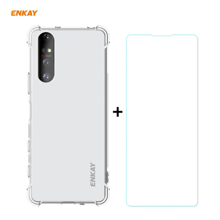 Hat-Prince ENKAY Clear TPU Shockproof Case Soft Anti-slip Cover + 0.26mm 9H 2.5D Tempered Glass Protector Film, For Motorola Moto G9 Plus, For Motorola Moto G9 / G9 Play, For Samsung Galaxy A42 5G, For Samsung Galaxy M31s, for Sony Xperia 5 II���������...