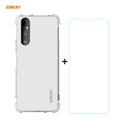 Hat-Prince ENKAY Clear TPU Shockproof Case Soft Anti-slip Cover + 0.26mm 9H 2.5D Tempered Glass Protector Film, For Motorola Moto G9 Plus, For Motorola Moto G9 / G9 Play, For Samsung Galaxy A42 5G, For Samsung Galaxy M31s, for Sony Xperia 5 II���������...