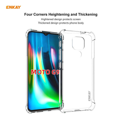 Hat-Prince ENKAY Clear TPU Shockproof Case Soft Anti-slip Cover + 0.26mm 9H 2.5D Full Glue Full Coverage Tempered Glass Protector Film, For Motorola Moto G9 / G9 Play, For Xiaomi Redmi 9A, For Xiaomi Redmi 9C, For Xiaomi 10T 5G / 10T Pro 5G������������...