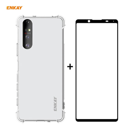Hat-Prince ENKAY Clear TPU Shockproof Case Soft Anti-slip Cover + 0.26mm 9H 2.5D Full Glue Full Coverage Tempered Glass Protector Film, For Motorola Moto G9 / G9 Play, For Xiaomi Redmi 9A, For Xiaomi Redmi 9C, For Xiaomi 10T 5G / 10T Pro 5G������������...