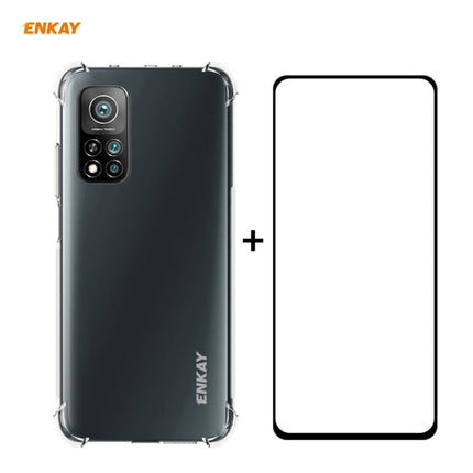 Hat-Prince ENKAY Clear TPU Shockproof Case Soft Anti-slip Cover + 0.26mm 9H 2.5D Full Glue Full Coverage Tempered Glass Protector Film, For Motorola Moto G9 / G9 Play, For Xiaomi Redmi 9A, For Xiaomi Redmi 9C, For Xiaomi 10T 5G / 10T Pro 5G������������...