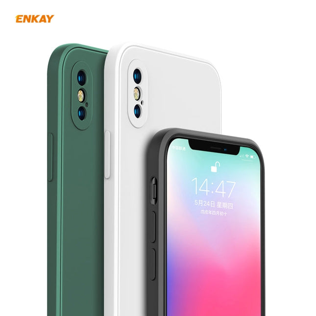 ENKAY ENK-PC071 Hat-Prince Liquid Silicone Straight Edge Shockproof Protective Case For iPhone XS / X, For iPhone XS