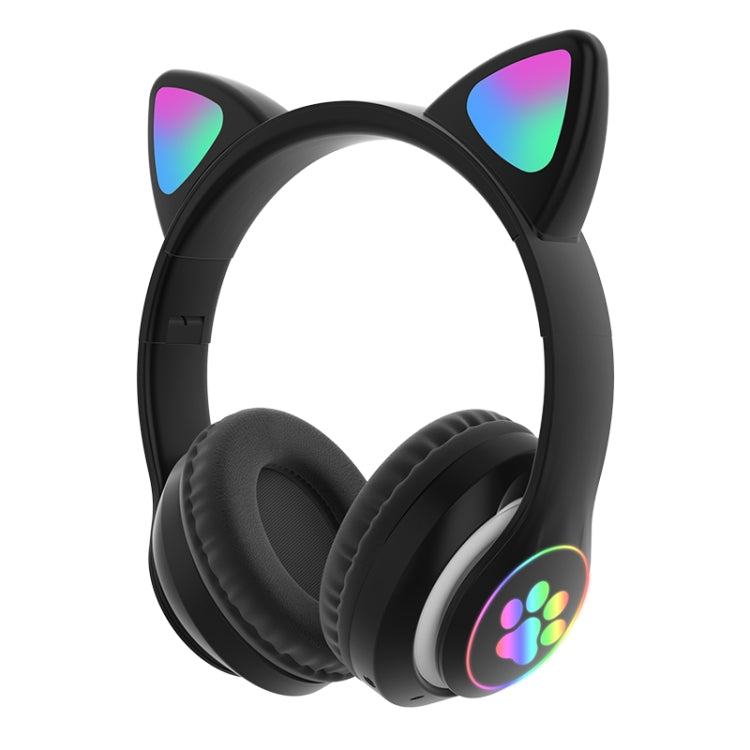 TN-28 3.5mm Bluetooth 5.0 Dual Connection RGB Cat Ear Bass Stereo Noise-cancelling Headphones Support TF Card With Mic