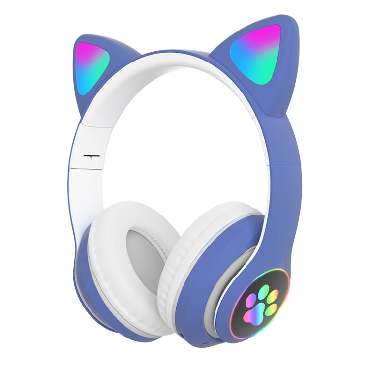 TN-28 3.5mm Bluetooth 5.0 Dual Connection RGB Cat Ear Bass Stereo Noise-cancelling Headphones Support TF Card With Mic