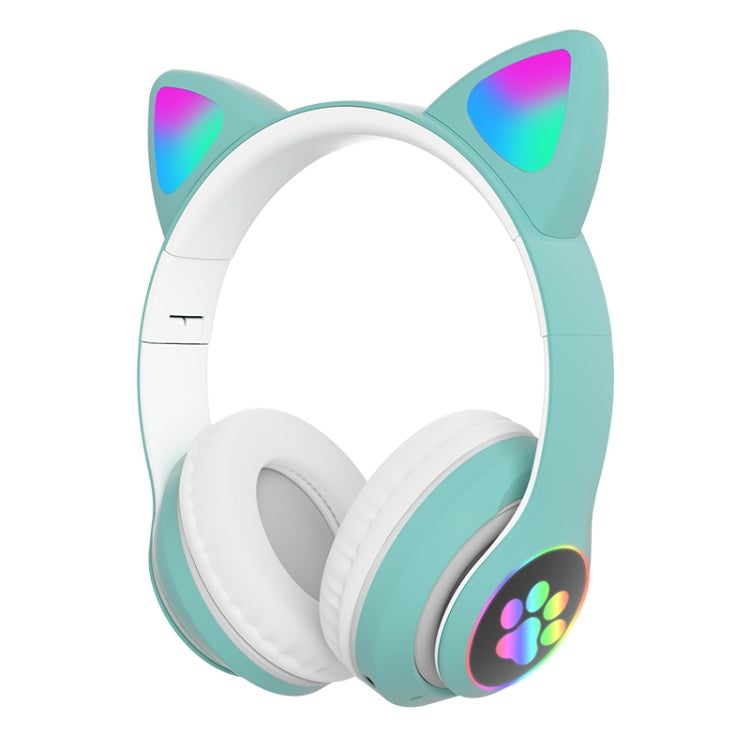 TN-28 3.5mm Bluetooth 5.0 Dual Connection RGB Cat Ear Bass Stereo Noise-cancelling Headphones Support TF Card With Mic