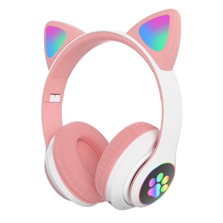 TN-28 3.5mm Bluetooth 5.0 Dual Connection RGB Cat Ear Bass Stereo Noise-cancelling Headphones Support TF Card With Mic