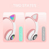 TN-28 3.5mm Bluetooth 5.0 Dual Connection RGB Cat Ear Bass Stereo Noise-cancelling Headphones Support TF Card With Mic