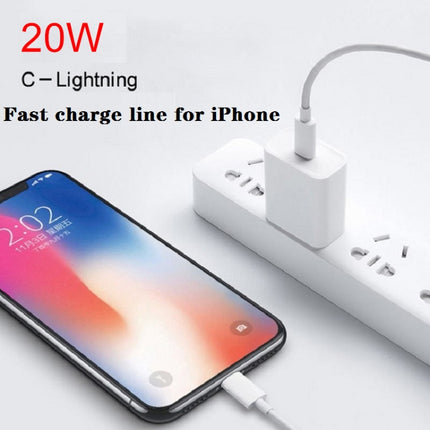 SDC-20W 2 in 1 PD 20W USB-C / Type-C Travel Charger + 3A PD3.0 USB-C / Type-C to 8 Pin Fast Charge Data Cable Set, Cable Length: 1m,, US Plug, EU Plug, UK Plug