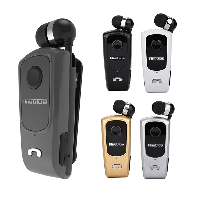 F920 CSR4.1 Retractable Cable Caller Vibration Reminder Anti-theft Bluetooth Headset, Black, White, Gold, Silver, Gray