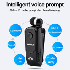 F920 CSR4.1 Retractable Cable Caller Vibration Reminder Anti-theft Bluetooth Headset, Black, White, Gold, Silver, Gray