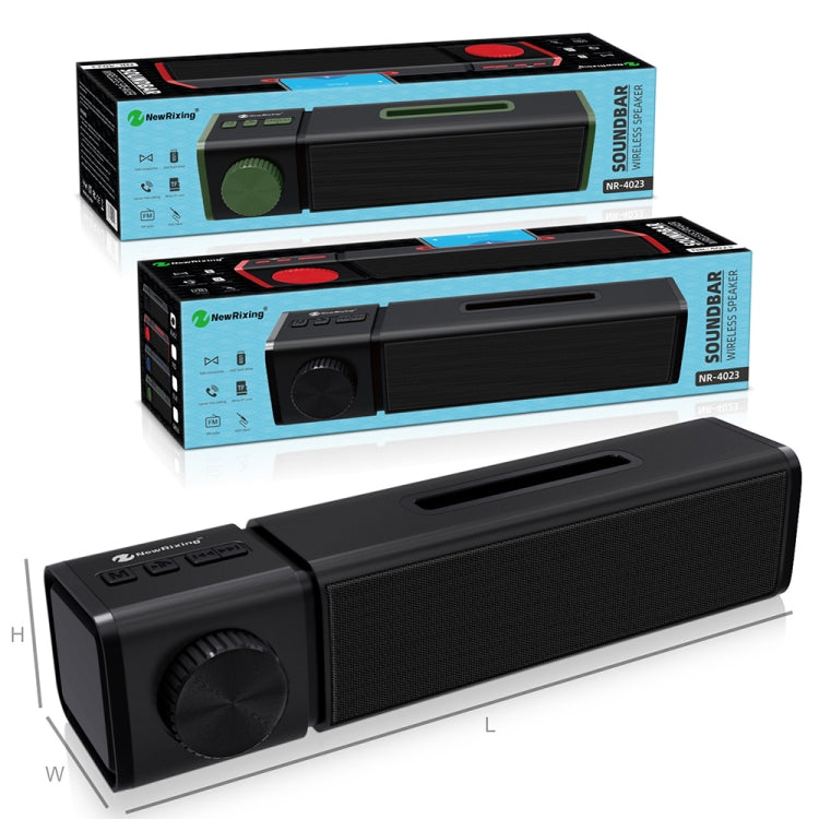 New Rixing NR4023 TWS Wireless Stereo Bluetooth Speaker, Support TF Card & MP3 & FM & Hands-free Call & 3.5mm AUX