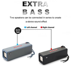 T&G TG271 TWS Subwoofer Bluetooth Speaker With Braided Rope, Support USB/AUX/TF Card/FM