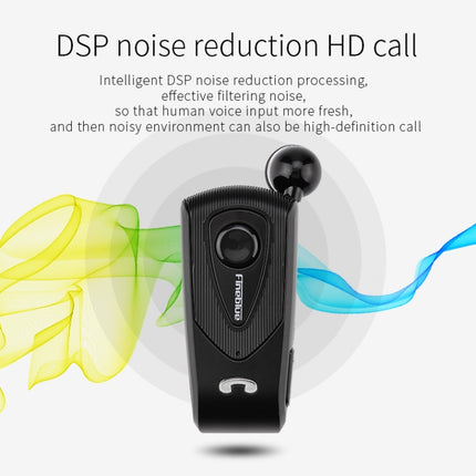 F930 CSR4.1 Retractable Cable Caller Vibration Reminder Anti-theft Bluetooth Headset, Black, Silver