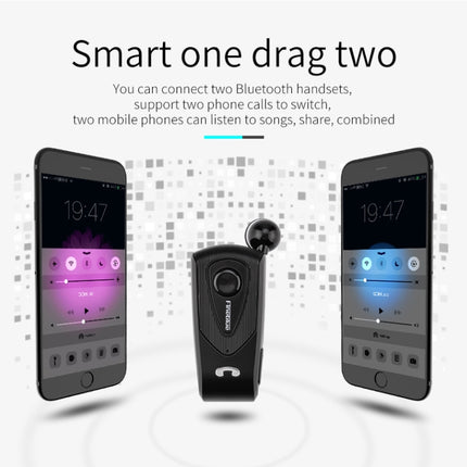 F930 CSR4.1 Retractable Cable Caller Vibration Reminder Anti-theft Bluetooth Headset, Silver