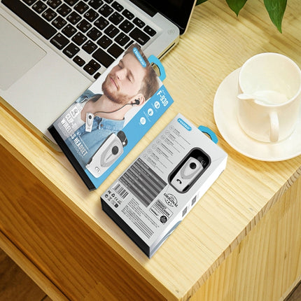 F930 CSR4.1 Retractable Cable Caller Vibration Reminder Anti-theft Bluetooth Headset, Silver