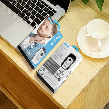 F930 CSR4.1 Retractable Cable Caller Vibration Reminder Anti-theft Bluetooth Headset, Silver
