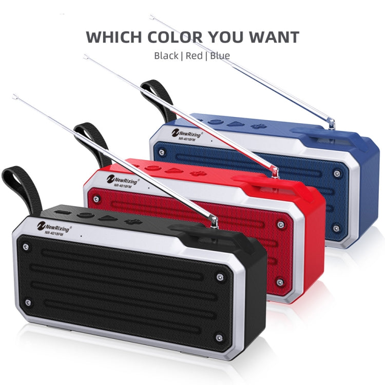 NewRixing NR4018FM TWS Portable Stereo Bluetooth Speaker, Support TF Card / FM / 3.5mm AUX / U Disk / Hands-free Call