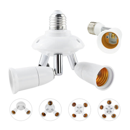 E27 to E27 Splitter Adjustable LED Light Bulb Holder Adapter Converter Socket Light Bulb Holder, 1 In 1, 2 In 1, 3 In 1, 4 In 1, 5 In 1