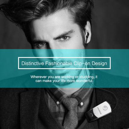 F960 CSR4.1 Retractable Cable Caller Vibration Reminder Anti-theft Bluetooth Headset, Black, White, Silver