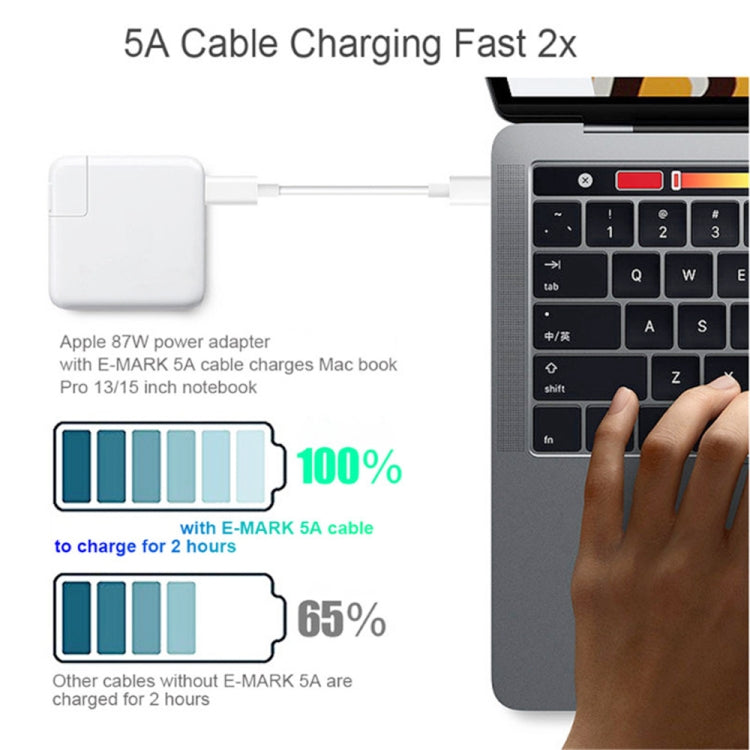 PD100W-A9 PD100W Dual Dort USB-C / Type-C + Dual USB Charger with 5A USB-C / Type-C to USB-C / Type-C Fast Charging Cable for Apple MacBook Series, EU Plug, US Plug, UK Plug