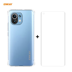 Hat-Prince ENKAY Clear TPU Shockproof Case Soft Anti-slip Cover + 3D Full Screen PET Curved Hot Bending HD Screen Protector Soft Film, Support Fingerprint Unlock, For Samsung Galaxy S21 Ultra 5G, For Xiaomi Mi 11
