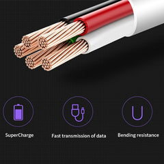 XJ-041 6A USB to USB-C / Type-C Fast Charging Data Cable, Length: 1.5m, 1.5m