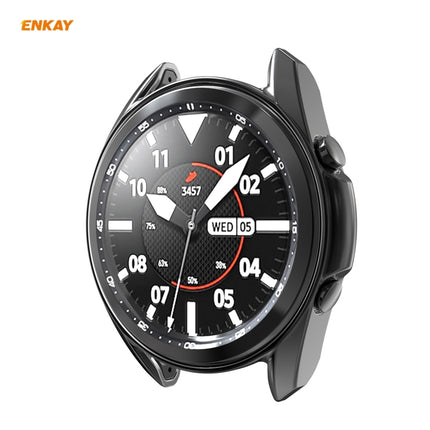 For Samsung Galaxy Watch 3 45mm 2 in 1 ENKAY Hat-Prince Electroplate Soft TPU Case + 0.2mm 9H 2.15D Curved Edge Tempered Glass Film