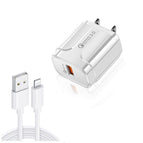 USB to 8 Pin Data Cable, US Plug / White