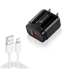 8 Pin Data Cable, US Plug / Black