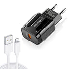 8 Pin Data Cable, EU Plug / Black