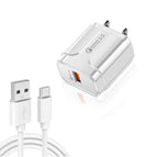 Type-C Data Cable, US Plug / White