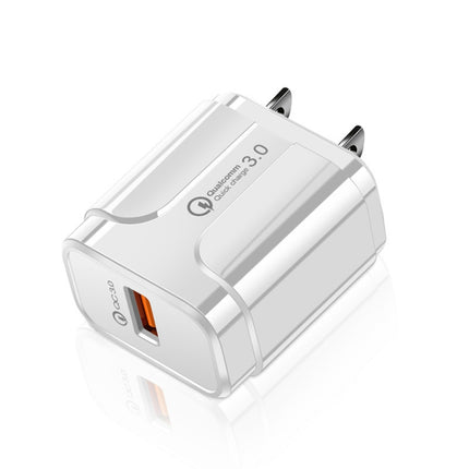 LZ-023 18W  QC3.0 USB Portable Travel Charger + 3A USB toType-C Data Cable, US Plug, Type-C Data Cable, US Plug